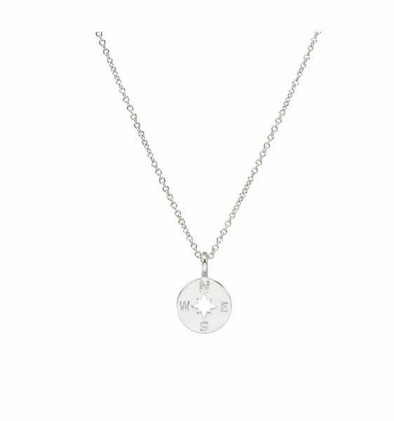 Dogeared Trust in Your Journey Compass Necklace - Sterling Silver
