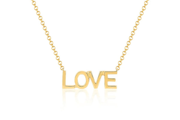 Ef collection 14K mini gold love necklace