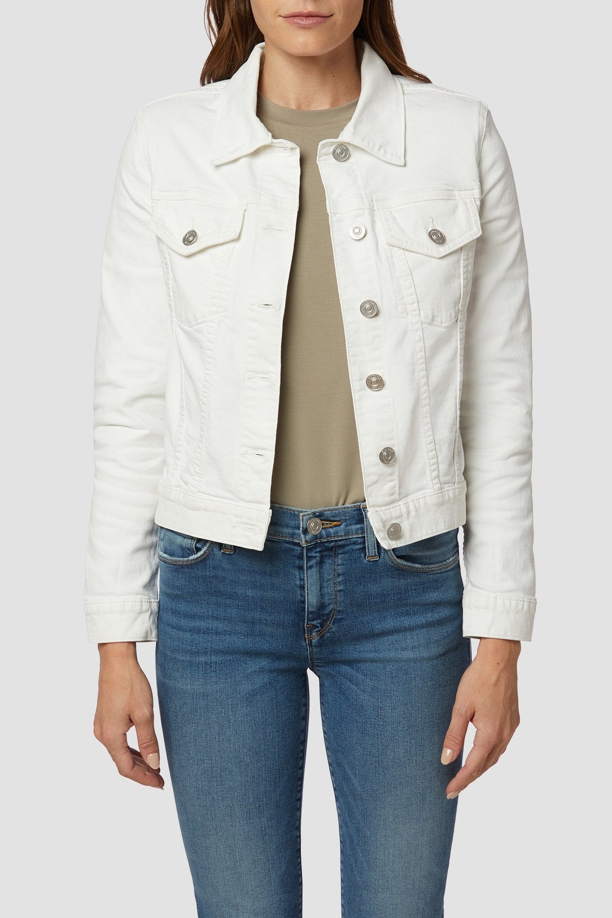 Hudson Classic Fitted Trucker Jacket white jean jacket