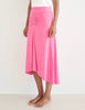 Sundry Midi Skirt with Ruching - Hot Pink