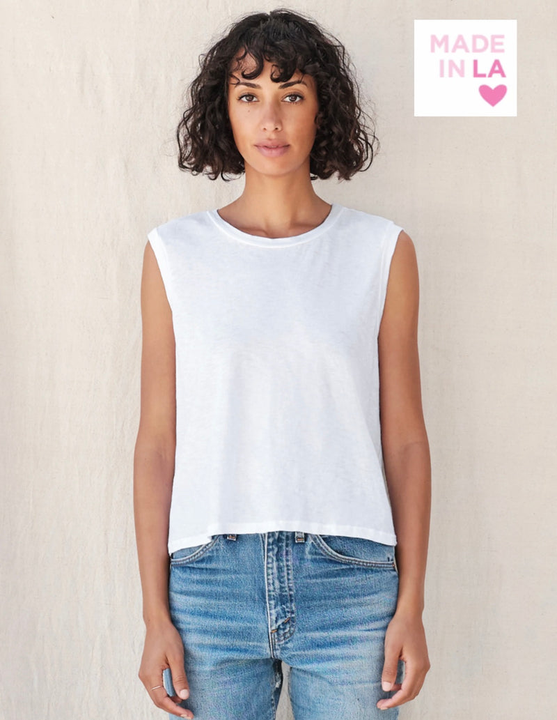 Sundry Muscle Tank - White