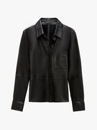 ASbyDF LA NUIT RECYCLED LEATHER BLOUSE- black