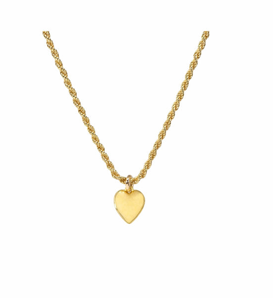 Dogeared Love is the Answer Full Heart Necklace - Gold Dipped