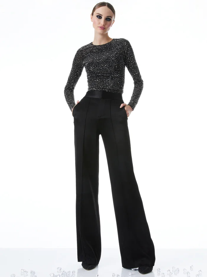 Alice + Olivia Dylan Wide Leg Pant - black