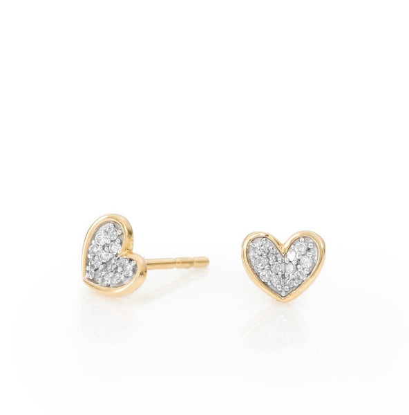 adina reyter super tiny folded heart YG POST earrings
