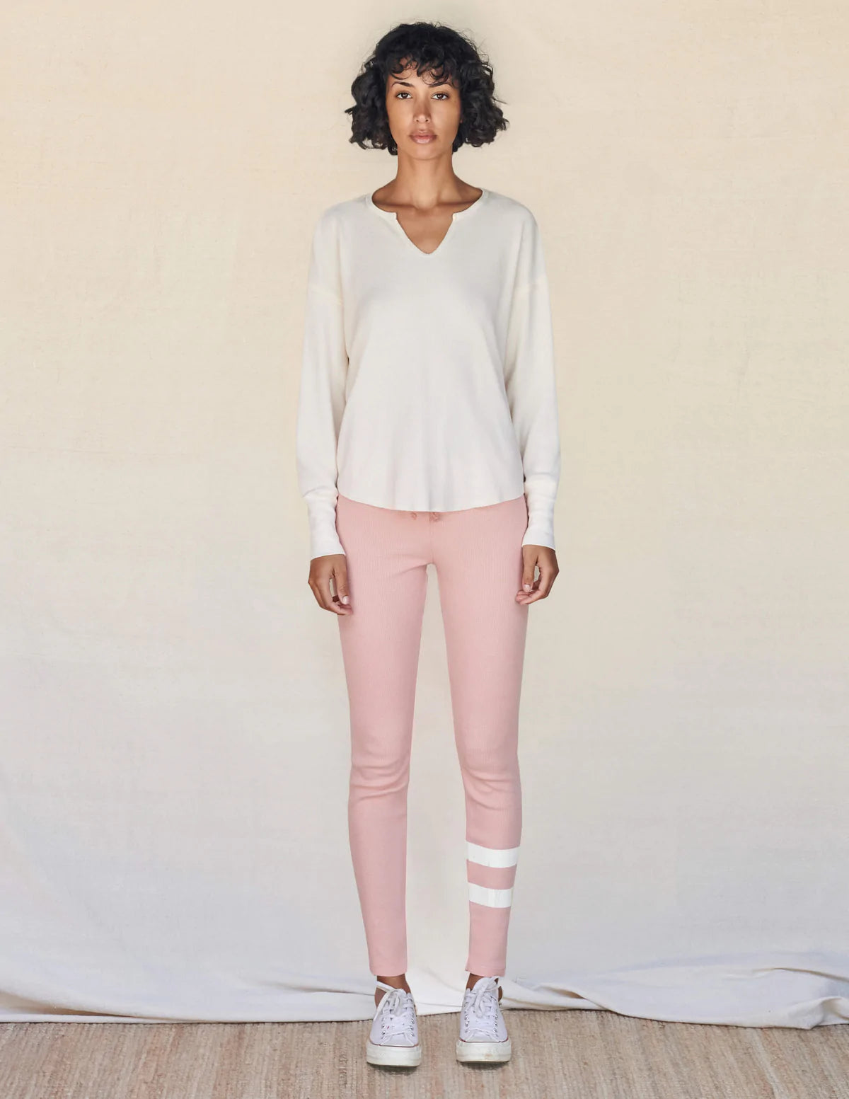 Sundry Gradient Stripes Sweater - Eggshell