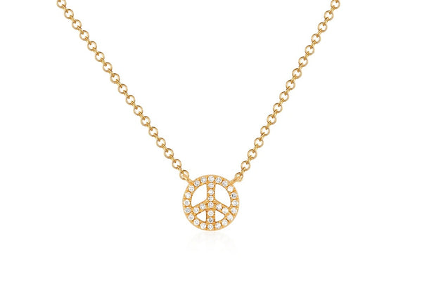 Ef collection Diamond Mini Peace Necklace
