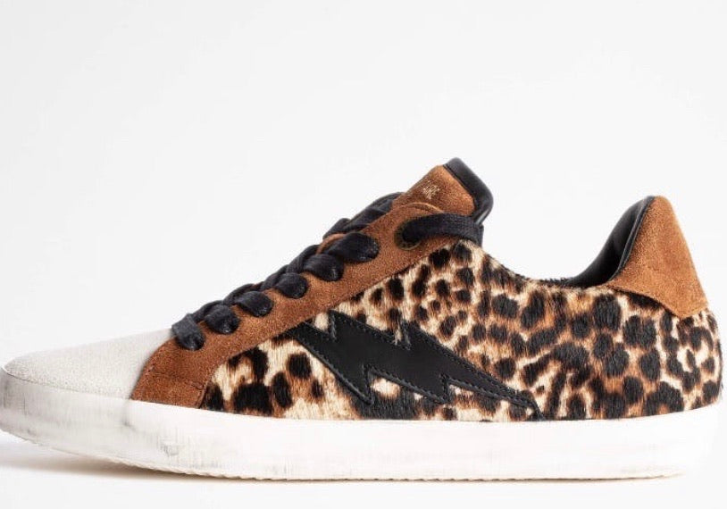 Zadig & Voltaire Leo Printed Cowskin tennis shoes