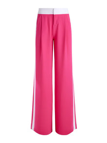 Alice & Olivia ERIC MID RISE PANT WITH TUX STRIPE