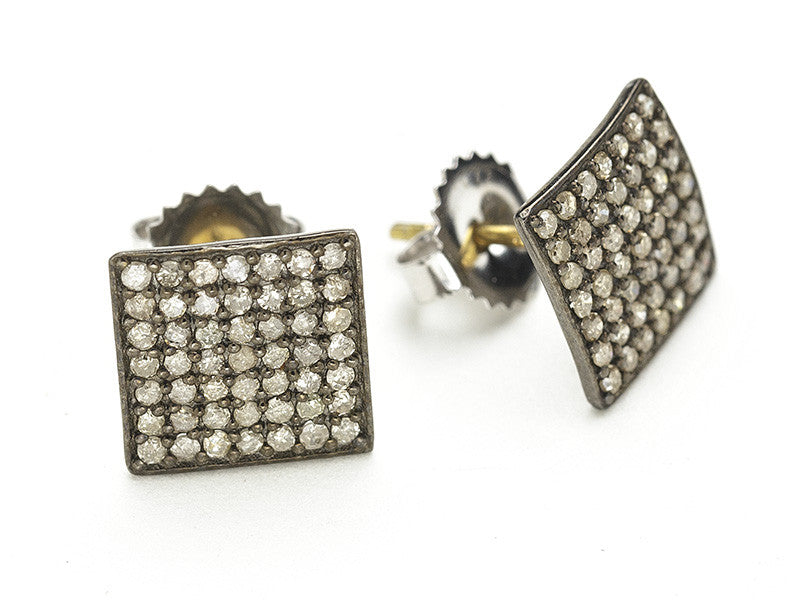 Rona Pfeiffer Pave Square Earrings - Large